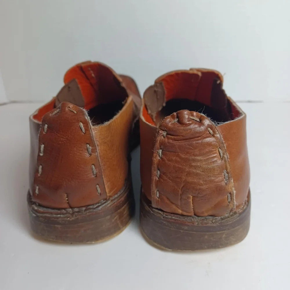 Mark Nason 67203 Brown Leather Slip On Square Toe Stretch Men's 10‎ Italy